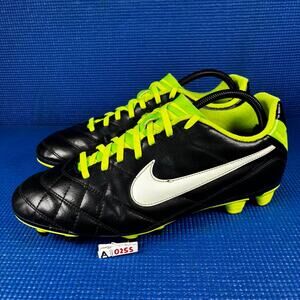 🔴 NIKE TIEMPO LEGEND IV FG Men`s Size 10 Black Green Soccer Cleats 509038-013